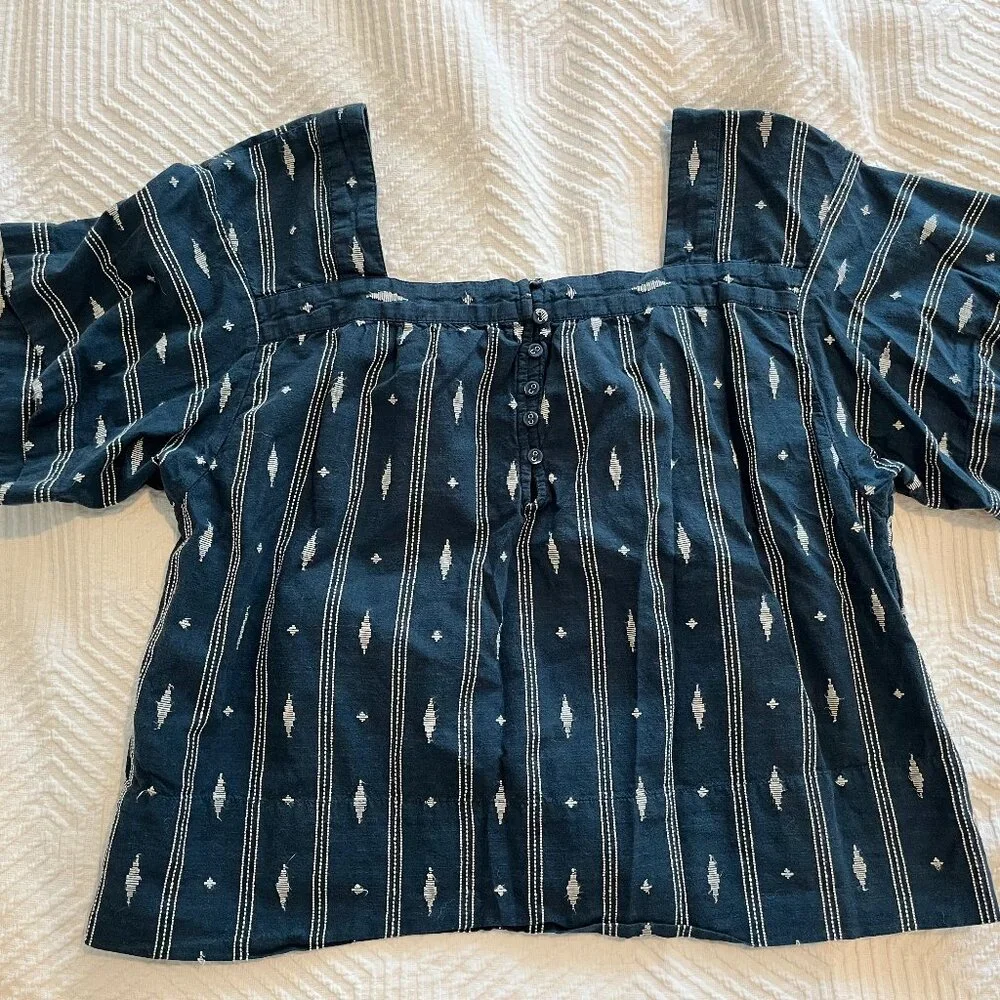 Madewell Navy and White Patterned Top - Picture 3 of 3